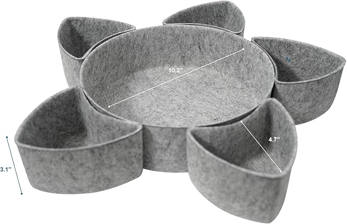 Felt Desk Drawer Organizer Tray,8 Pack Office Desk Drawer Dividers,Felt Drawer Round Storage Box For Saving Space,Makeup Drawer Organizer Bins.(Light Gray)-NeatNest