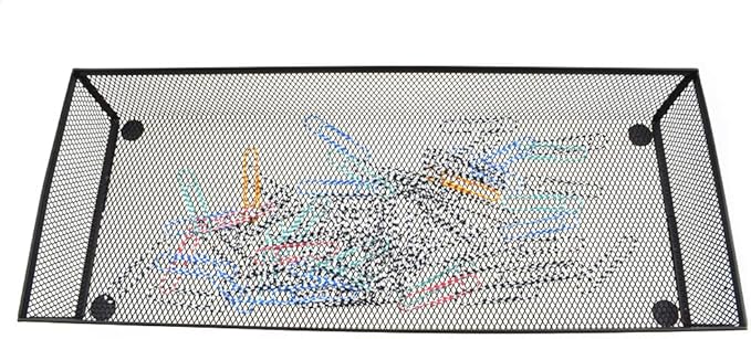 HAHIYO Stackable Mesh Tray Cup 15 x 6 x 2 inches Sturdy Container for Desk Drawer Organizer Collection for Home Office School kitchen Soft Foam Feet No Sharp Edges 1 Pack Black-NeatNest