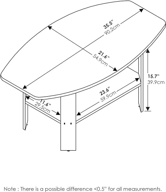 Furinno Simple Design Coffee Table, Dark Brown-NeatNest