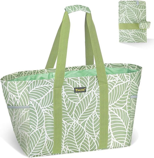 BALEINE Soft 9 Gallon Extra Large Utility Tote, Foldable Reusable Storage Bag (Antique Foliage)-NeatNest