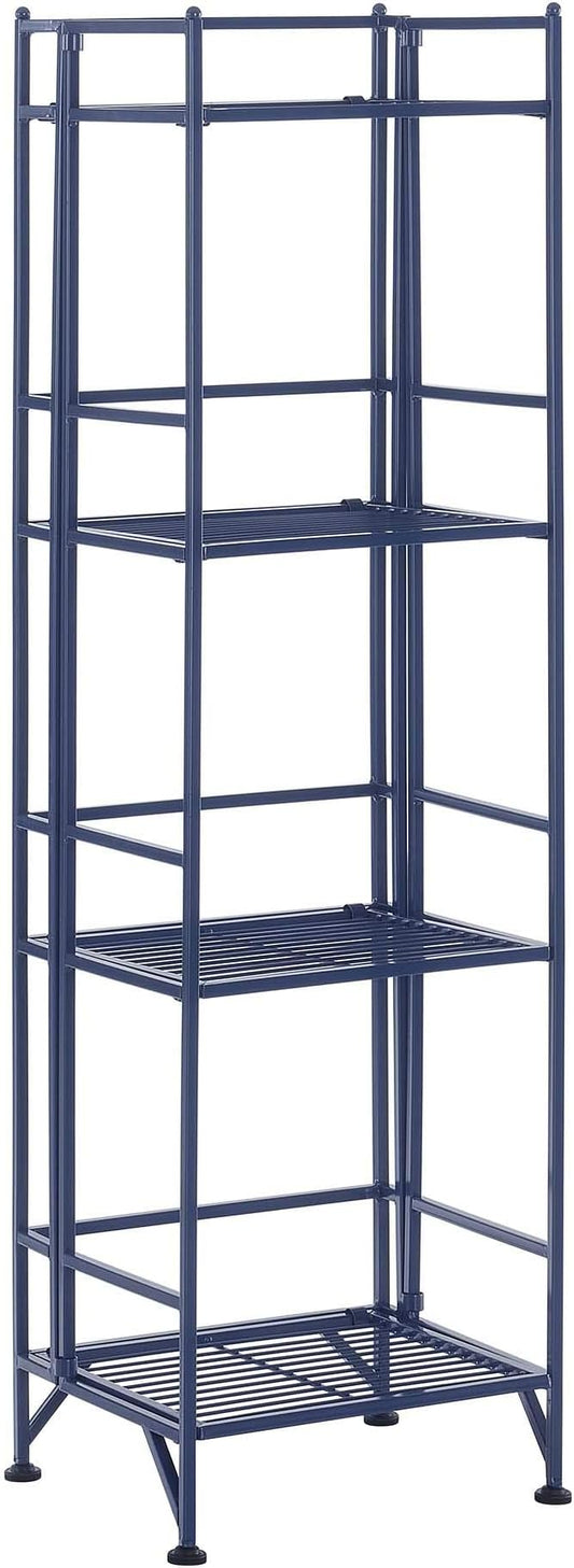 Convenience Concepts Xtra Storage 4-Tier Folding Metal Shelf, Cobalt Blue-NeatNest
