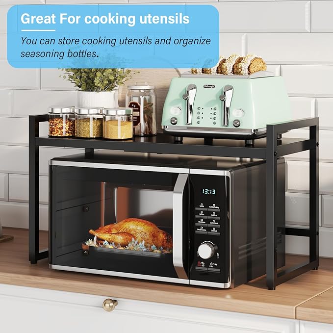 Heavy Duty Metal Shelving Unit - Holds 110 LBS, Expandable Storage Rack for Pots Pans Microwave Small Appliance, Adjustable Metal Shelves for Kitchen Garage Warehouse Cabinet Closet Pantry-NeatNest