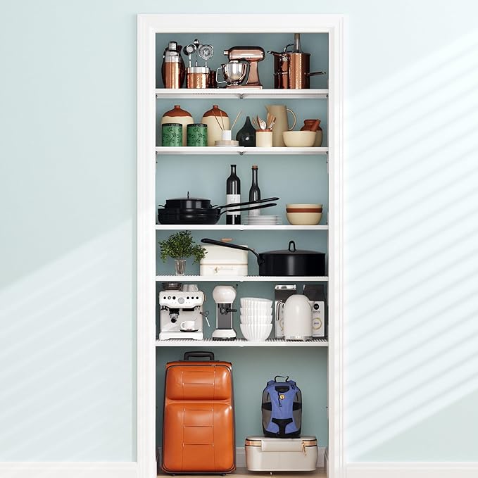 Expandable Closet Shelf Organizer, Adjustable Shelves Organizer, Storage Shelving Rack DIY Divider RV Separator for Cabinet Pantry Wardrobe Cupboard Kitchen, Small 1 Pack