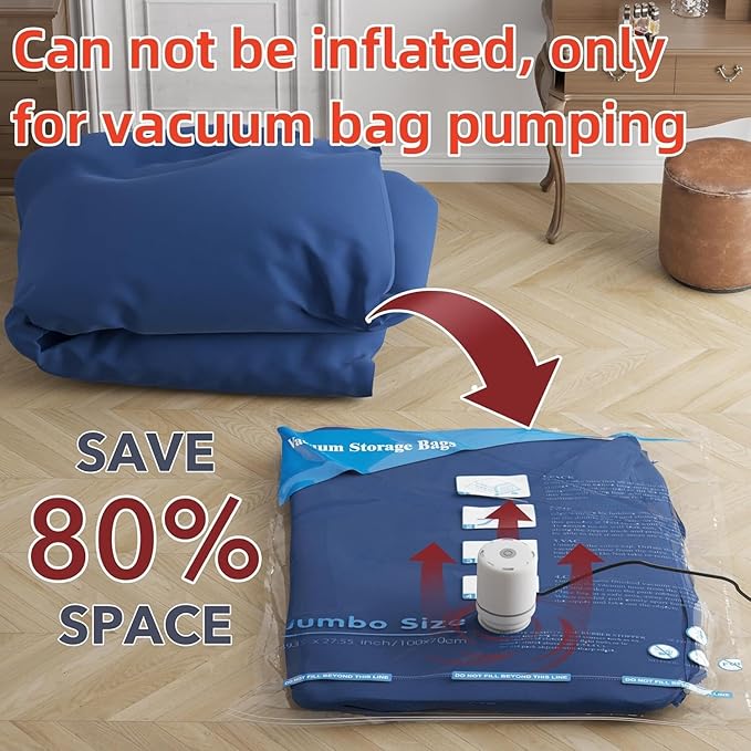 24 Pack Vacuum Storage Bags with Electric Pump, (5 Jumbo, 5 Large, 5 Medium, 5 Small, 4 Roll Up Bags) Space Saver Bag for Clothes, Mattress, Blanket, Duvets, Pillows, Comforters,Travel-NeatNest
