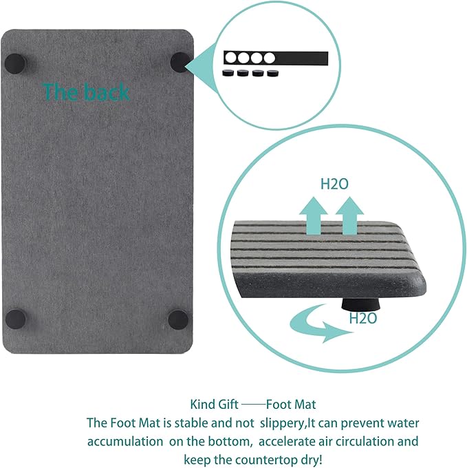 2 PCS Water Absorbent Diatomite Coasters (9.5" x 5.5"), Grooved Design, Water Absorbing Stone Used for Hand Soaps & Plants & toiletries in The Modern Home-NeatNest