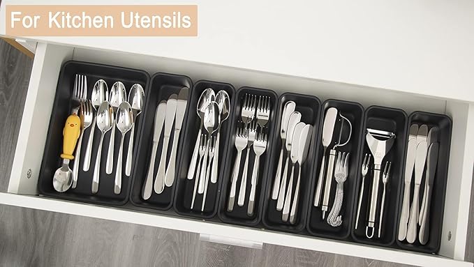 25 PCS Interlocking Desk Drawer Organizer Separator for Office,Bathroom,Kitchen,Makeup,Tool（4 Sizes）-NeatNest