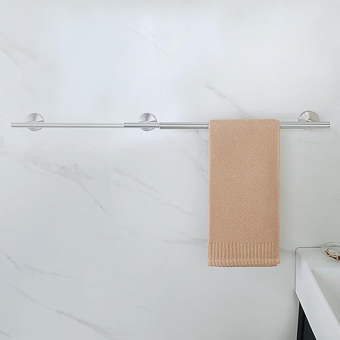 Alise Adjustable Towel Holder, Extension-Type 17'' to 30'' Towel Racks for Bathroom, SUS304 Stainless Steel Towel Rod for Bathroom Wall, DIY Hand Towel Bar, Brushed Nickel Finish