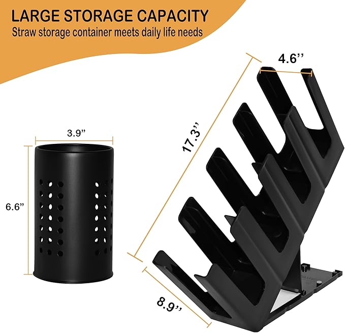Cup Holder Lid Dispenser with Straw Organizer,4 Compartment 7 Adjusting,Cup Storage Organizer for Breakroom Countertop Coffee Station Bar Restaurant-NeatNest