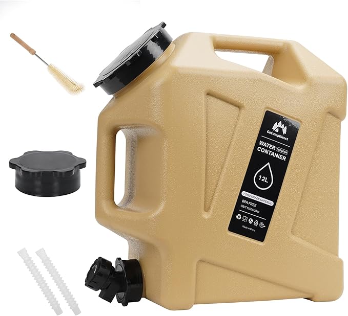 Camping Water Jug - 3.2 Gallan Water Container with Spigot | Portable Water Tank for Outdoor Hiking Picnic Supplies - Sand-NeatNest