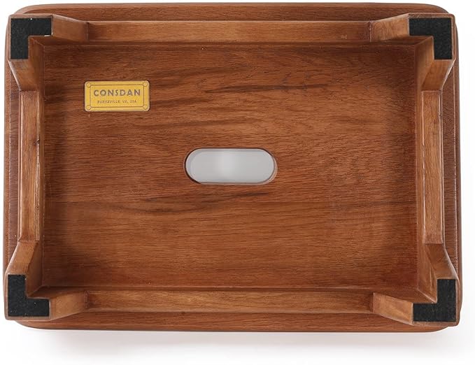 CONSDAN Step Stool for Bed - USA Grown Oak, Wooden Stool for Adults and Seniors, 6.5" High, Non-Slip Mat, No Assembly Needed, Solid Wood, Chocolate Color-NeatNest