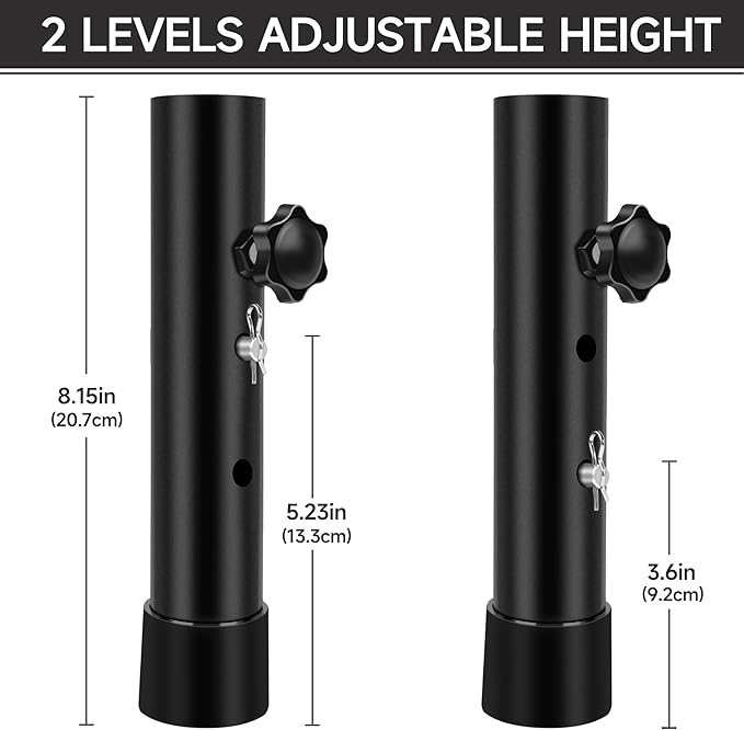 (4-Pack) Folding Table Leg Extenders, Highly Durable Steel Folding Table Leg Risers, Folding Desk Leg Extensions for Straight and Bent Legs, Adjustable Table Height Extenders for Rise 3.6in/5.2in-NeatNest