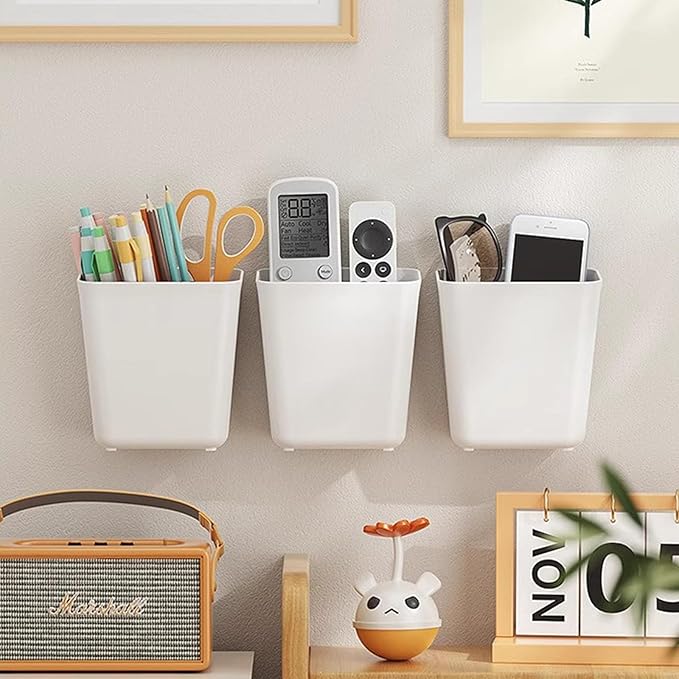 4 Piece Kitchen Cabinet Door Storage Box,Self Adhesive Wall Mounted Storage Box,Wardrobe/Bathroom/Refrigerator Small Items Organizer-NeatNest