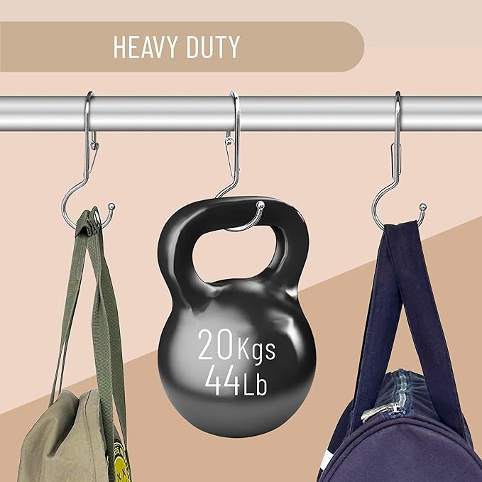 6 Purse Hanger for Closet. Tote Hanger. S-Shaped Hooks S Hooks Twist Design. Anti Drop S-Shaped Hook for hanging handbags with Safety Buckle to Prevent Falls. Heavy Duty. (Silver, Twisted)-NeatNest