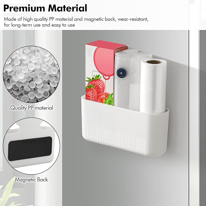 Poeland 4 Pack Magnetic Storage Box, Magnetic Cup Holder, Makeup Organizer for Bathroom, Bedroom, Fridge, Cabinet (Size L)