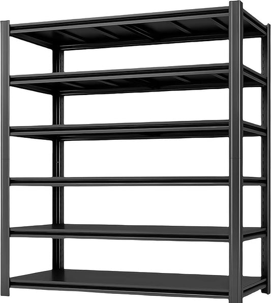 6-Tier 55" W x 24" D x 84" H Garage Shelving 3500LBS Storage Shelves Heavy Duty Metal Shelf Unit Adjustable Basement Industrial Storage Racks (6T-84 * 55 * 24)-NeatNest