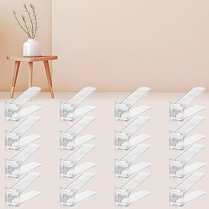 Shoe Slots Organizer for Closet,16 Pack Shoe Stacker Shoe Rack Organizer for Closet Space Saver Storage Shoe Holder Organization(Transparent)-NeatNest