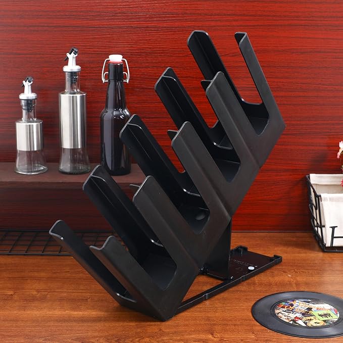Angoily Paper Cup Holder, 4 Compartment Adjustable Coffee Cup Storage Organizer, Coffee Station Dispenser for Countertop, Bar Accessories-NeatNest