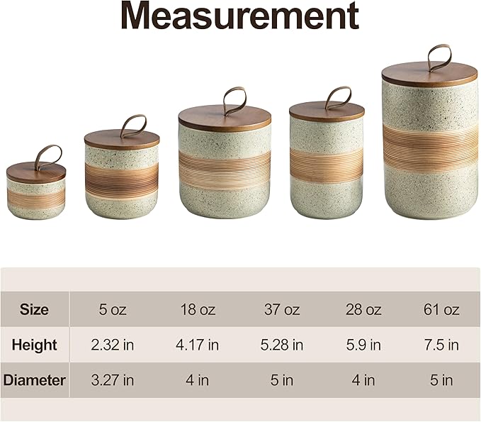 Coffee Storage Container Jar with Lid, Ceramic Kitchen Food Storage Jars with Airtight Lids for Spice Sugar Cookie, Stackable Decorative Jars for Coffee Countertop, 28oz-NeatNest