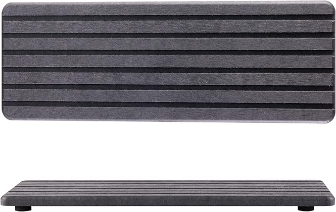 2 PCS Water Absorbent Diatomite Coasters (12.2" x 4"), Grooved Design, Water Absorbing Stone Used for Hand Soaps & Plants & toiletries in The Modern Home-NeatNest