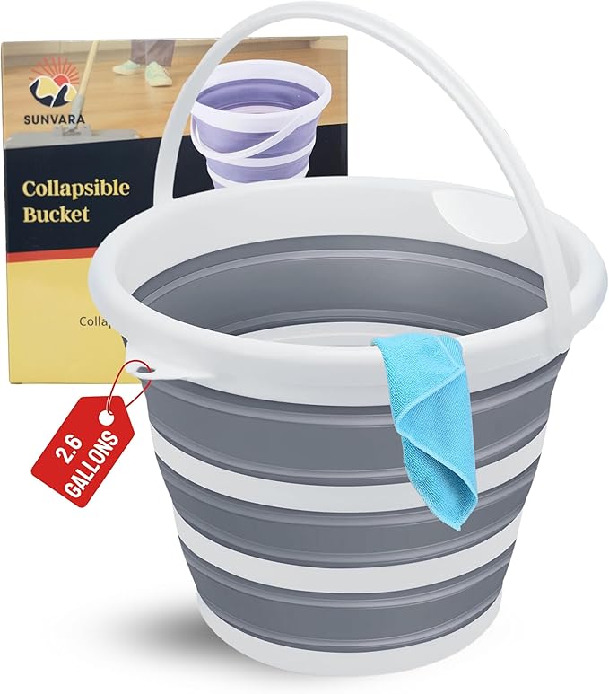 Collapsible Bucket with Handle 2.6 Gallons 10L Foldable Bucket-NeatNest