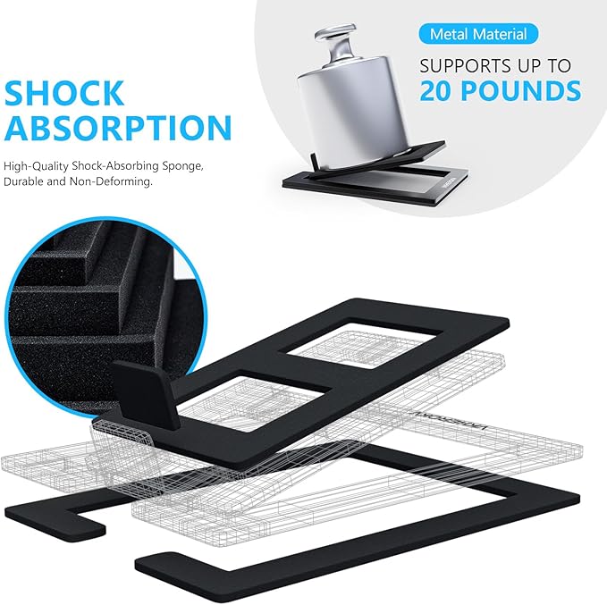 C-1 Desktop Speaker Stands for Small Speakers，Tilted Tabletop Steel Computer Speaker Stands(Pair)，L15.2 x W11.4 x H3.8 Centimetres (Black)-NeatNest