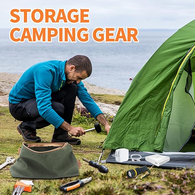 Canvas Zipper Pouch, 3 Pack Small Tool Pouch Organizer, Heavy Duty 16OZ Waxed Canvas Mini Zipper Bag Pouch, 5.7/6.7/12.3 Inch Tool Multipurpose Water Resistant Storage Pouches-NeatNest