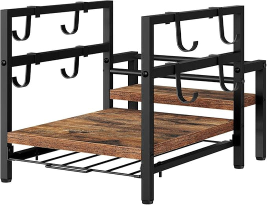 HOOBRO K Cup Holder, Coffee Pod Organizer for Counter, 35 Capacity Pods Storage Organizer Cups with Mug Rack, Coffee Maker Stand, Coffee Station for Syrup, Rustic Brown and Black BF01CR01-NeatNest
