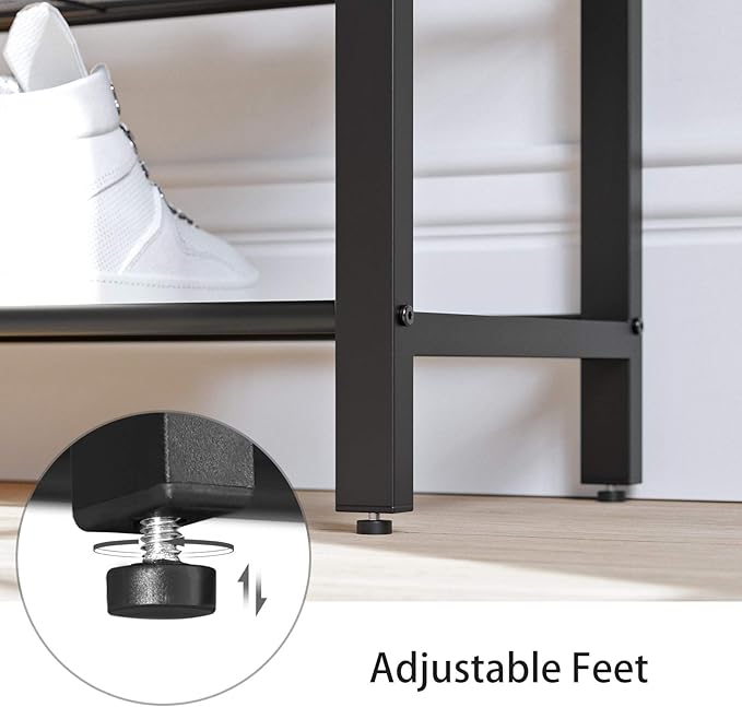 VASAGLE INDESTIC Shoe Rack, Shoe Organizer for Closet with 4 Mesh Shelves and Large Top for Bags, Entryway Hallway Shoe Shelf, Steel Frame, Industrial, Hazelnut Brown and Black ULBS015B03-NeatNest