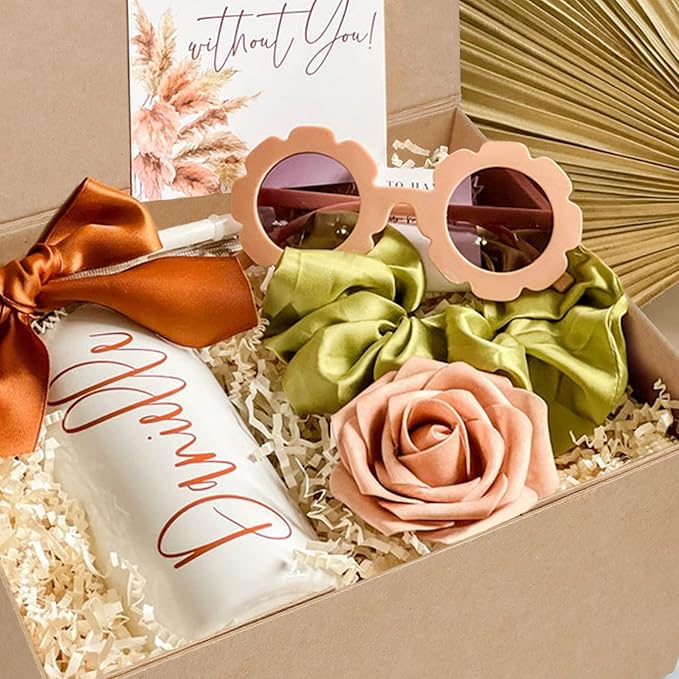 Aimyoo Brown Collapsible Gift Box with Magnetic Closure Lids 10.5x7x3 in, Bridesmaid Groomsman Proposal Boxes, Rectangle Storage Box 1 Pack-NeatNest