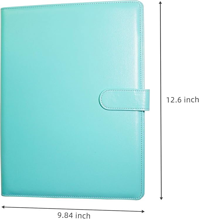 Clipboard Folder Padfolio, Writing Portfolio Faux Leather Clipboards with Cover for Legal Pad Holder Letter Size A4 8.5 x 11 for Business Conference Notepad Clip Boards (Pale Turquoise)-NeatNest