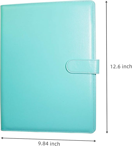 Clipboard Folder Padfolio, Writing Portfolio Faux Leather Clipboards with Cover for Legal Pad Holder Letter Size A4 8.5 x 11 for Business Conference Notepad Clip Boards (Pale Turquoise)-NeatNest