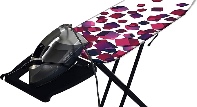 Mabel Home Ironing Board Made in Europe, Adjustable Height, Deluxe, 4-Leg, + Extra Cover, Easy Storage, 3 Different Model & Sizes (Space Saver (36" x 13"))