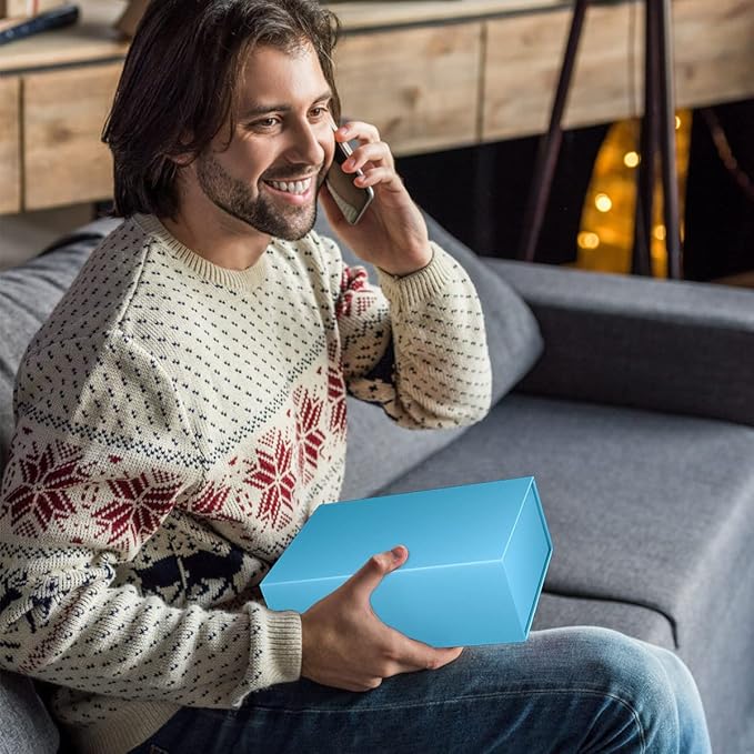 Blue Gift Box 10" x 6" x 3" with Magnetic Closure Lid Gifts Boxe for Presents,Bridesmaid Gifts Boxes,Cute Box,Birthday Gift Boxe,Luxury for Gifts Packaging, Magnetic Gift Box for Wrapping Gifts (Blue)-NeatNest