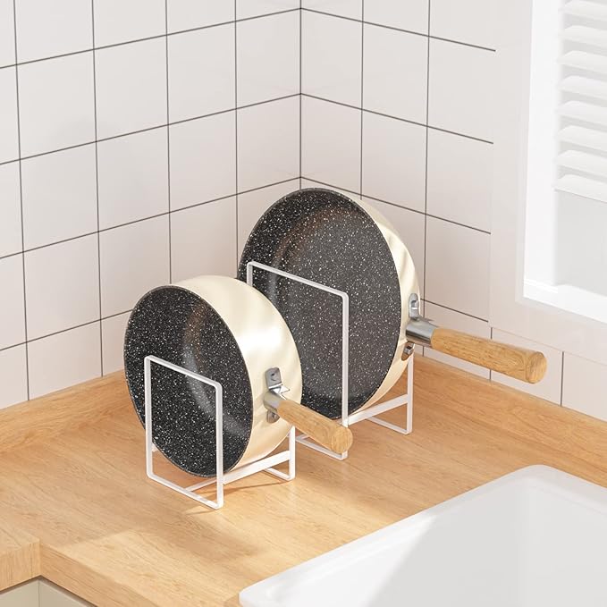 2 Large 1 Small Plate Organizers Holders Upright Cabinet Dish Drying Racks Metal Plate Dish Organizers Racks Stands for Countertop and Cupboard White