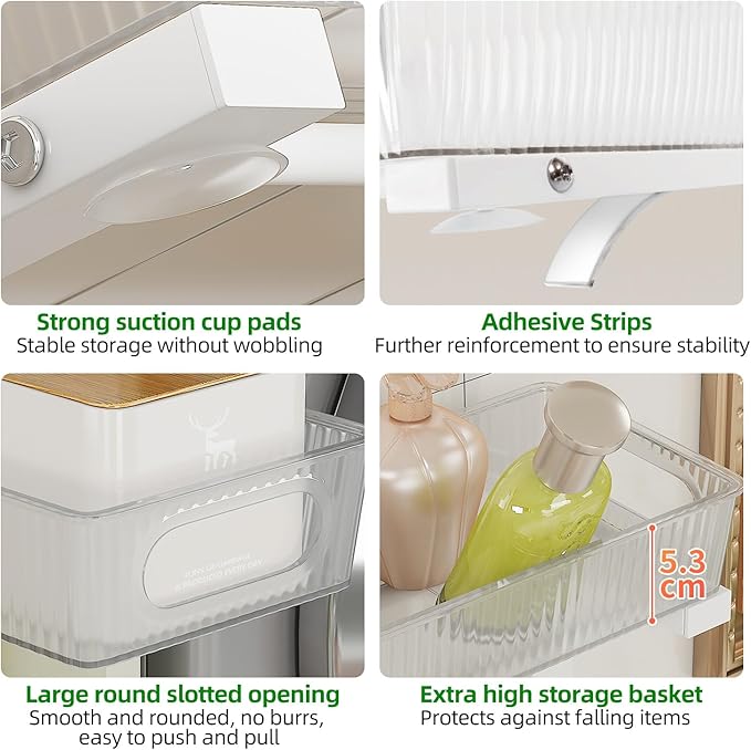 2 Pack Under Sink Organizer, Pull Out Cabinet Organizer 2 Tier Slide Out, Under Sink Organizers and Storage Height Adjustable for Kitchen Bathroom Cabinet, Metal-NeatNest