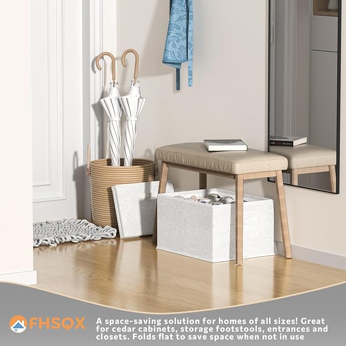 2 Pack Shoe Organizer for Closet,Foldable Shoe Organizer,Fits up to 24 Pairs,Storage Containers With Bottom Support for Shoes (Whtie, 16.5 * 12.6 * 9.5in)-NeatNest