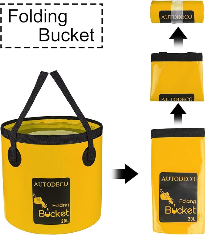 AUTODECO Collapsible Bucket 5 Gallon Container Folding Water Bucket Portable Wash Basin 20L-NeatNest