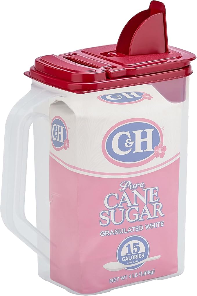 Buddeez Flour and Sugar Container - 4 Quart All Purpose Kitchen Organization and Storage Unit, Dry Storage Container For Kitchen, Large Food Storage Container for Organizing Your Pantry (Red Lid)-NeatNest