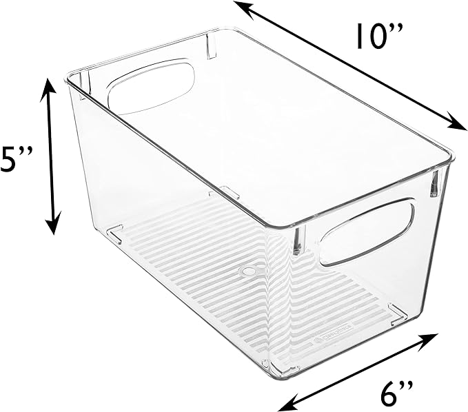 ClearSpace Clear Plastic Storage Bins – Perfect Kitchen Organization and Storage or Pantry Storage – Fridge Organizer, Pantry Organization and Clear Storage Bins, Cabinet Organizers-NeatNest