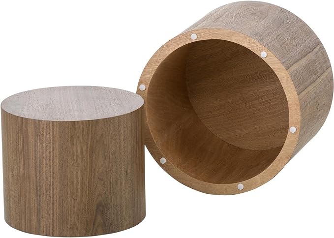 kevinplus Walnut Nesting Coffee Table Set of 2