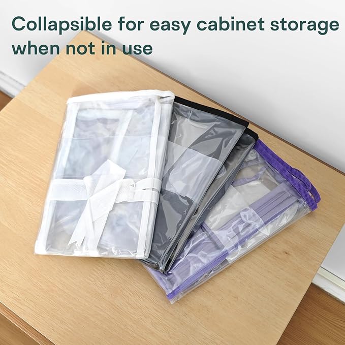 10PACK Clear Zippered Storage Bags for Clothes, 22L Closet Organizers Bag, and Blanket Storage Bags for Bedding, Linen, Blankets, Comforters, Clothing & Toys (White)-NeatNest