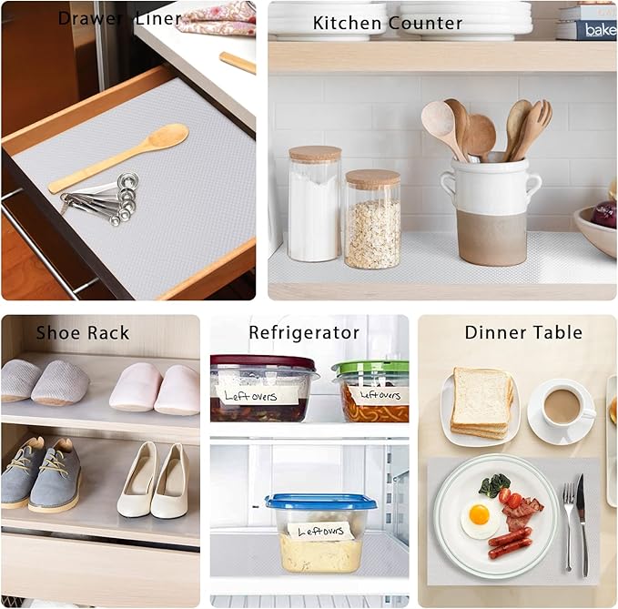 15PCS Shelf Mats Refrigerator Liners Washable Refrigerator Pads Fridge Mats Drawer Placemats Home Kitchen Gadgets Accessories Organization for Top Freezer(White)-NeatNest