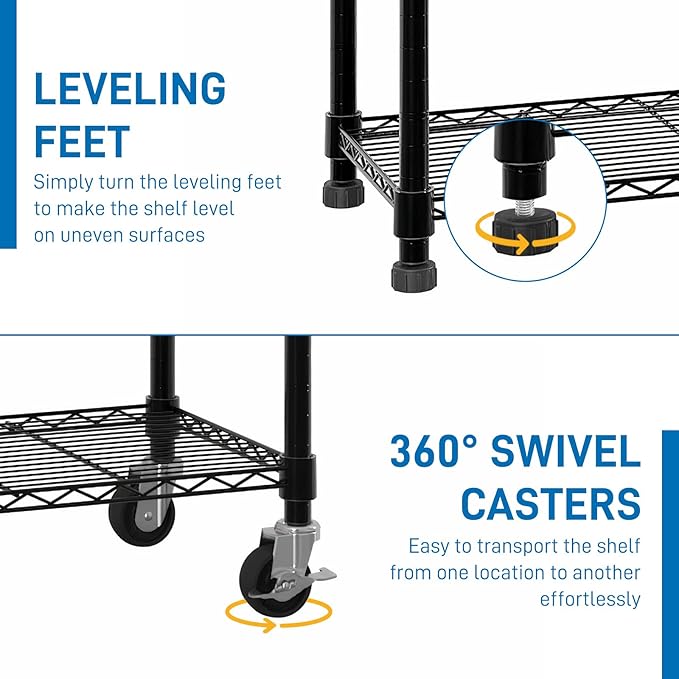 6 Tier Adjustable Storage Shelf Metal Storage Rack Wire Shelving Unit Storage Shelves Metal for Pantry Closet Kitchen Laundry