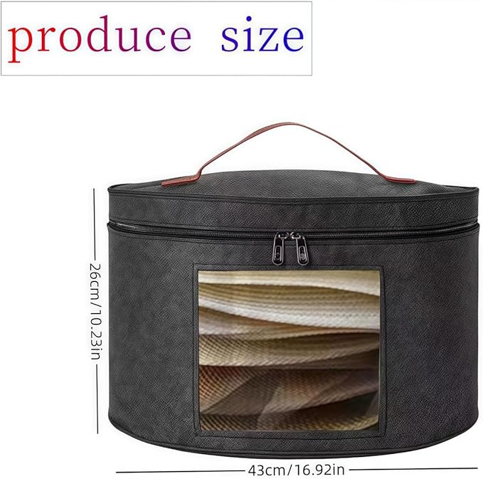 Hat Storage Box,Hat Boxes for women and men Storage,Stackable Round Brim Hats Organizer Bag Container for Closet, Cowboy Hat Organizer, FoldableTravel Cap Boxes-NeatNest