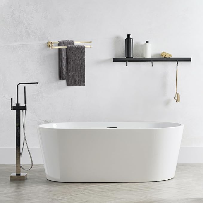 BGL Swivel Towel Bar for Bathroom Gold,Swing Out Double Towel Bar 2-Arm Kitchen Wall Mounted Towel Hanger Holder for Bathroom Organizer-NeatNest