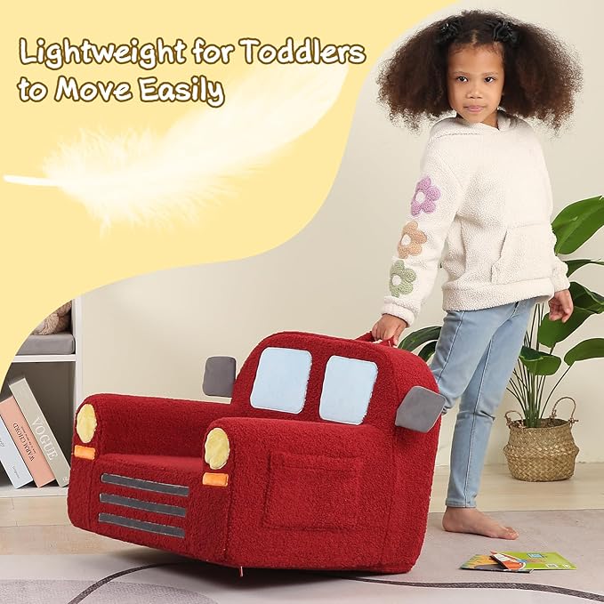 Comfy Toddler Chair, Kids Fire Engine Couch for Boys, Fire Truck-NeatNest