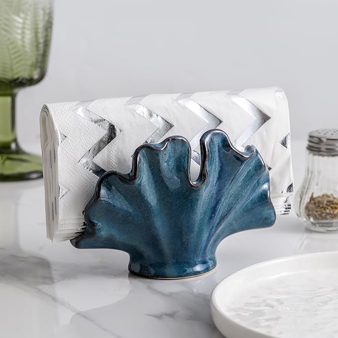 Ceramic Sponge Holder,Sponge Holder for Kitchen Sink,Compact Sink Caddy Organizer-Scouring Pad and Dish Sponge Holders,Farmhouse Kitchens Decor Cute Kitchen Gadgets Accessories(Blue)-NeatNest