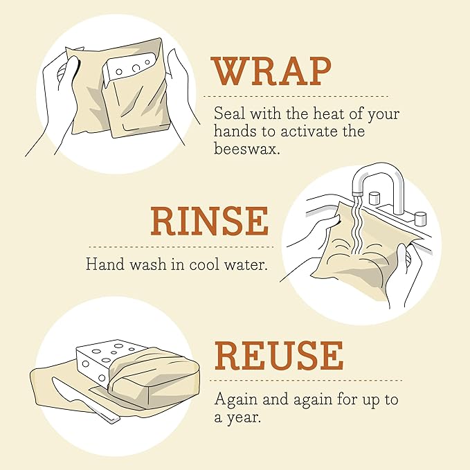 Bee's Wrap Beeswax Wraps for Food - Ocean 3 Pack (S, M, L) Made in USA Reusable & Organic Food Wraps, Sandwich Wrap & Bowl Covers - Eco-Friendly Alternative to Aluminum Foil & Plastic Wrap-NeatNest