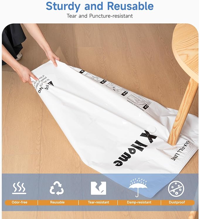 8 Pack Jumbo Vacuum Storage Bags, 80% Space Saver Vacuum Seal Bags for Clothing Bedding, Blankets, Comforters, Duvets, Quilts, and Pillows, Vacuum Compression Bags with Travel Hand Pump-NeatNest