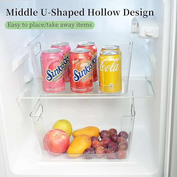 4 Pack Clear Plastic Storage Bins Snack Organizers with Lids Handle for Home Organization Kitchen Cabinet Fridge Laundry Room Office Closet Garage Freezer-NeatNest